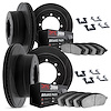 3114-48005 Slotted Brake Rotors with 3000-Series Semi-Metallic Brake Pads Kit & Hardware [Black], 1999-2013 GM, Position: Front  - image 1