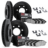 3114-54111 Slotted Brake Rotors with 3000-Series Semi-Metallic Brake Pads Kit & Hardware [Black], 2012-2014 Ford/Lincoln/Mercury - image 1
