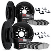 3114-74032 Slotted Brake Rotors with 3000-Series Semi-Metallic Brake Pads Kit & Hardware [Black], 2003-2015 Multiple Makes/Model - image 1