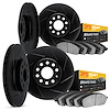 3204-40214 Slotted Brake Rotors w/Heavy-Duty Brake Pads [Black], 2002-2006 Multiple Makes/Models, Position: Front and Rear - image 1