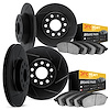 3204-42010 Slotted Brake Rotors w/Heavy-Duty Brake Pads [Black], Fits Select Mopar, Position: Front and Rear - image 1