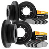 3204-46013 Slotted Brake Rotors w/Heavy-Duty Brake Pads [Black], 2000-2005 GM, Position: Front and Rear - image 1