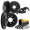 3204-54215 Slotted Brake Rotors w/Heavy-Duty Brake Pads/Drums & Shoes [Black], 1997-2004 Ford/Lincoln/Mercury/Mazda, Position: F - image 1