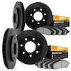3204-99084 Slotted Brake Rotors w/Heavy-Duty Brake Pads [Black], 2010-2011 Ford/Lincoln/Mercury/Mazda, Position: Front and Rear - image 1