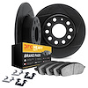 3212-40080 Slotted Brake Rotors w/Heavy-Duty Brake Pads Kit & Hardware [Black], 2002-2018 Multiple Makes/Models, Position: Rear - image 1