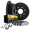 3212-99137 Slotted Brake Rotors w/Heavy-Duty Brake Pads Kit & Hardware [Black], 1997-2004 Ford/Lincoln/Mercury/Mazda, Position:  - image 1