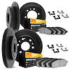 3214-40239 Slotted Brake Rotors w/Heavy-Duty Brake Pads Kit & Hardware [Black], Fits Select Multiple Makes/Models, Position: Fro - image 1