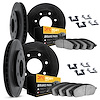 3214-54004 Slotted Brake Rotors w/Heavy-Duty Brake Pads Kit & Hardware [Black], 2012-2014 Ford/Lincoln/Mercury/Mazda, Position:  - image 1