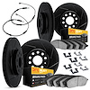 3224-40006 Slotted Brake Rotors w/Heavy-Duty Brake Pads/Sensor & Hardware Kit [Black], 2006-2006 Mopar, Position: Front and Rear - image 1