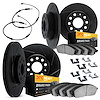 3224-99001 Slotted Brake Rotors w/Heavy-Duty Brake Pads/Sensor & Hardware Kit [Black], 2020-2020 Ford/Lincoln/Mercury/Mazda, Pos - image 1