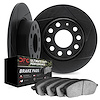 3402-42002 Slotted Brake Rotors with Ultimate-Duty Brake Pads Kit [Black], 2005-2010 Mopar, Position: Rear - image 1