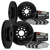 3404-40002 Slotted Brake Rotors with Ultimate-Duty Brake Pads Kit [Black], 2006-2018 Mopar, Position: Front and Rear - image 1