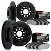 3404-42017 Slotted Brake Rotors with Ultimate-Duty Brake Pads Kit [Black], Fits Select Mopar, Position: Front and Rear - image 1
