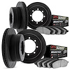 3404-48010 Slotted Brake Rotors with Ultimate-Duty Brake Pads Kit [Black], 2001-2003 GM, Position: Front and Rear - image 1