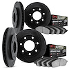 3404-54036 Slotted Brake Rotors with Ultimate-Duty Brake Pads Kit [Black], 2009-2009 Ford/Lincoln/Mercury/Mazda, Position: Front - image 1