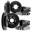 3404-67003 Slotted Brake Rotors with Ultimate-Duty Brake Pads Kit [Black], 2005-2007 Infiniti/Nissan, Position: Front and Rear - image 1