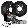 3412-40022 Slotted Brake Rotors with Ultimate-Duty Brake Pads Kit & Hardware [Black], Fits Select Multiple Makes/Models, Positio