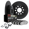 3412-42012 Slotted Brake Rotors with Ultimate-Duty Brake Pads Kit & Hardware [Black], Fits Select Mopar, Position: Rear - image 1
