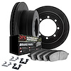 3412-54050 Slotted Brake Rotors with Ultimate-Duty Brake Pads Kit & Hardware [Black], 1999-2002 Ford/Lincoln/Mercury/Mazda, Posi