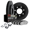 3412-54096 Slotted Brake Rotors with Ultimate-Duty Brake Pads Kit & Hardware [Black], 2012-2014 Ford/Lincoln/Mercury/Mazda, Posi - image 1