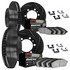 3414-40009 Slotted Brake Rotors with Ultimate-Duty Brake Pads Kit & Hardware [Black], Fits Select Mopar, Position: Front and Rea - image 1