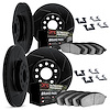 3414-42002 Slotted Brake Rotors with Ultimate-Duty Brake Pads Kit & Hardware [Black], 2006-2010 Mopar, Position: Front and Rear - image 1