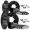 3414-47003 Slotted Brake Rotors with Ultimate-Duty Brake Pads Kit & Hardware [Black], Fits Select GM, Position: Front and Rear - image 1