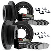 3414-48018 Slotted Brake Rotors with Ultimate-Duty Brake Pads Kit & Hardware [Black], 2009-2020 GM, Position: Front and Rear - image 1