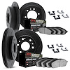 3414-67001 Slotted Brake Rotors with Ultimate-Duty Brake Pads Kit & Hardware [Black], 2004-2005 Infiniti/Nissan, Position: Front - image 1
