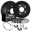 3422-63002 Slotted Brake Rotors with Ultimate-Duty Brake Pads/Sensor & Hardware Kit [Black], 2013-2019 Mercedes-Benz, Position:  - image 1