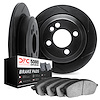 3502-07002 Slotted Brake Rotors w/5000 Advanced Brake Pads Kit [Black], 1968-1992 Multiple Makes/Models, Position: Front