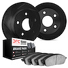 3502-73009 Slotted Brake Rotors w/5000 Advanced Brake Pads Kit [Black], 2016-2020 Audi/Volkswagen, Position: Rear - image 1