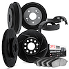 3504-52000 Slotted Brake Rotors w/5000 Advanced Brake Pads/Drums & Shoes Kit [Black], 2003-2008 Multiple Makes/Models, Position: - image 1