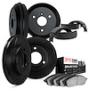 3504-63000 Slotted Brake Rotors w/5000 Advanced Brake Pads/Drums & Shoes Kit [Black], 2005-2016 Smart, Position: Front and Rear - image 1