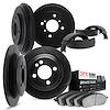 3504-72001 Slotted Brake Rotors w/5000 Advanced Brake Pads/Drums & Shoes Kit [Black], 1992-1995 Multiple Makes/Models, Position: - image 1