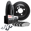 3512-40022 Slotted Brake Rotors w/5000 Advanced Brake Pads Kit & Hardware [Black], 1978-1982 Mopar, Position: Front - image 1