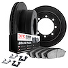 3512-48012 Slotted Brake Rotors w/5000 Advanced Brake Pads Kit & Hardware [Black], 1979-1991 GM, Position: Front - image 1
