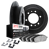 3512-67010 Slotted Brake Rotors w/5000 Advanced Brake Pads Kit & Hardware [Black], 1980-1982 Infiniti/Nissan, Position: Front