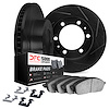 3512-72044 Slotted Brake Rotors w/5000 Advanced Brake Pads Kit & Hardware [Black], 1998-2004 Mitsubishi, Position: Front - image 1