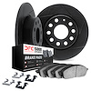 3512-76063 Slotted Brake Rotors w/5000 Advanced Brake Pads Kit & Hardware [Black], 1999-2003 Lexus/Toyota/Scion, Position: Rear