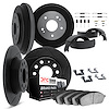 3514-01000 Slotted Brake Rotors w/5000 Advanced Brake Pads/Drums/Shoes & Hardware Kit [Black], 1994-1995 Suzuki, Position: Front - image 1