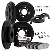 3514-01001 Slotted Brake Rotors w/5000 Advanced Brake Pads/Drums/Shoes & Hardware Kit [Black], 1995-2002 Suzuki, Position: Front - image 1
