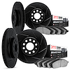 3514-01007 Slotted Brake Rotors w/5000 Advanced Brake Pads Kit & Hardware [Black], 2009-2017 Suzuki, Position: Front and Rear - image 1