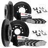 3514-40024 Slotted Brake Rotors w/5000 Advanced Brake Pads Kit & Hardware [Black], 2003-2004 Mopar, Position: Front and Rear - image 1