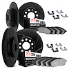 3514-42007 Slotted Brake Rotors w/5000 Advanced Brake Pads Kit & Hardware [Black], 2005-2010 Mopar, Position: Front and Rear - image 1