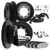 3514-47014 Slotted Brake Rotors w/5000 Advanced Brake Pads/Drums/Shoes & Hardware Kit [Black], 1977-1991 GM, Position: Front and - image 1