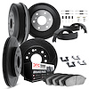 3514-47039 Slotted Brake Rotors w/5000 Advanced Brake Pads/Drums/Shoes & Hardware Kit [Black], 1992-2000 GM, Position: Front and - image 1