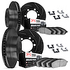 3514-48028 Slotted Brake Rotors w/5000 Advanced Brake Pads Kit & Hardware [Black], 2007-2017 GM, Position: Front and Rear - image 1