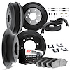 3514-76002 Slotted Brake Rotors w/5000 Advanced Brake Pads/Drums/Shoes & Hardware Kit [Black], 1981-1985 Lexus/Toyota/Scion, Pos - image 1