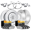 4224-40007 Geospec Brake Rotors w/Heavy-Duty Brake Pads/Sensor & Hardware Kit, 2007-2017 Multiple Makes/Models, Position: Front